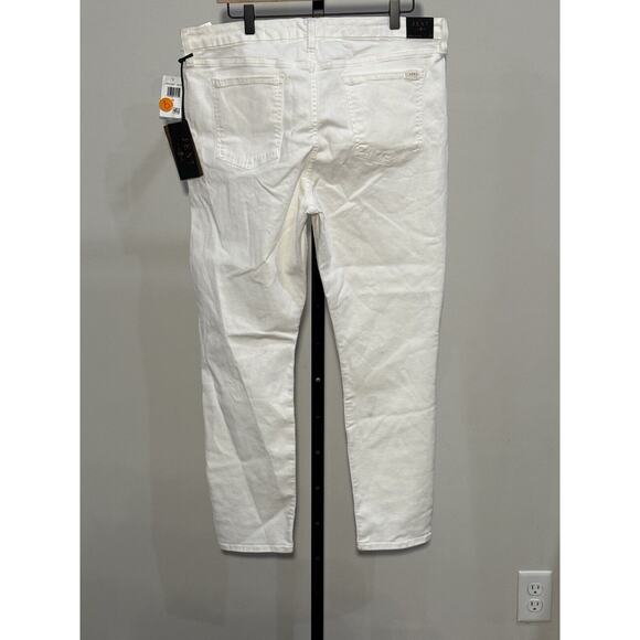 JEN7 by 7 For All Mankind Ankle Straight Jeans Size 16 White enhanceME Slimming - Picture 2 of 5